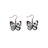 HALLOWEEN SKULL DARK BUTTERFLY EARRINGS_CWAJE1870