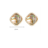 SQUARE ABALONE SHELL EARRINGS WITH DIAMONDS_CWMM4290