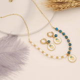 NATURAL GEMSTONE PEARL NECKLACE BRACELET EARRINGS_CWAJE0633