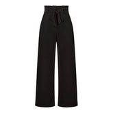 Women Tied Waist Wide Leg Office Work Pants