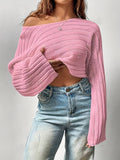 Versatile Solid Color Loose Knitted Sweater