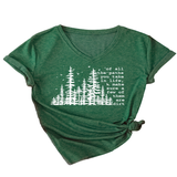 SUMMER V NECK SHORT SLEEVE PRINTED TEE_CWTTS1512