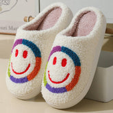 CUTE COLORFUL SMILEY FACE WINTER COTTON SLIPPERS_CWMM3068
