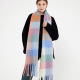 NEW PLAID TASSEL SCARF FOR WOMEN WINTER WARMTH_CWASC0341