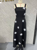 Stereoscopic Flowers Elegant Suspender Dress