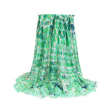 FLORAL PRINTED SATIN SCARF ELEGANT BEACH SHAWL_CWASC0683