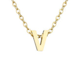 FASHION MIRROR POLISHED GOLD LETTER NECKLACE_CWMM5590