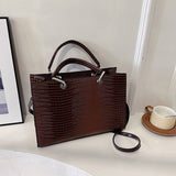 FASHION RETRO TEXTURE CROCODILE PATTERN HANDBAG_CWAB3330