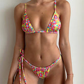 2024 NEW PRINTED FLORAL COLOR BLOCK SPLIT SWIMSUIT_CWMW0253