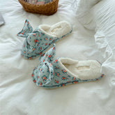 BOWKNOT WINTER PLUSH OPEN TOED HOME SLIPPERS_CWMM2975