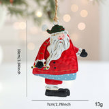 RUSTIC IRON ANGEL SANTA SNOWMAN TREE HANGING_CWMM9765