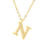 FASHION 26 LETTER DIAMOND PENDANT NECKLACE_CWAJE0684
