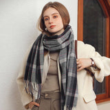 Winter Shawl Wraps Big Grid Soft Blanket Scarfs