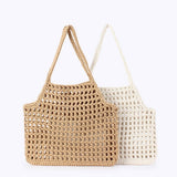 Ven Hollow - Out Cotton String Beach Tote Bag_Cwab4676