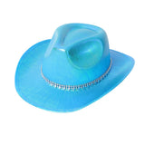 Western Laser Stripe Rhinestone Felt Jazz Hat_Cwah3642