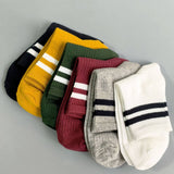 2 STRIPE COTTON MID SOCKS FOR WOMEN WHOLESALE_CWMS070