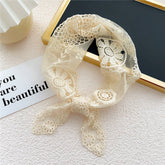 LACE FLORAL TRIANGLE SCARF NECK HAIR WRAP_CWASC0851