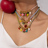 COLORFUL FRUIT BEAD ROPE NECKLACE BRACELET_CWMM7529