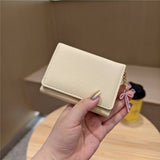 Cute Striped Trifold Wallet With Bow Charm_Cwab06210