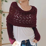 CABLE KNIT INFINITY SCARF WITH SLEEVES FOR FALL _CWASC1537