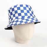 Cwah1522_Stylish Plaid Reversible Shade Bucket Hat