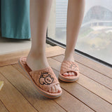 CUTE CAT COTTON HANDMADE THICK SLIPPERS_CWSHF0186