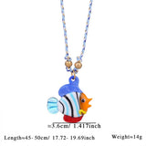 COLORFUL GLASS FISH OCEAN PENDANT NECKLACE_CWMM7525