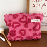 Plush Heart Makeup Bag Thickened Travel Wash Pouch_Cuab00672