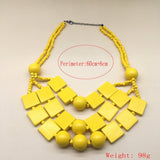 Wooden Beads Three-Layer Handmade Necklace_Cwmm4976