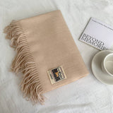 SOLID COLOR FAUX CASHMERE SCARF WINTER WRAP_CWASC2303