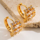 COLORFUL CZ HOLLOW HOOP EARRINGS GOLD PLATED BRASS_CWMM8513