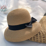 SUMMER OUTDOOR FASHION BOW STRAW HAT_CWAH3410