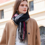 COLORBLOCK PLAID SCARF CHIC WINTER COUPLE SHAWL_CWASC0213