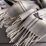 Elegant Plaid Feel Soft Winter Tassel Scarf_Cwasc03241