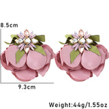 HANDMADE STARFISH FLORAL RHINESTONE EARRINGS_CWMM6177