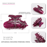 BLUE STARFISH HAIR CLAW CRYSTAL ACRYLIC SHARK CLIP_CWAHA4418 2