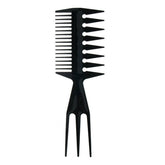 Three-Pronged Large-Tooth Wide-Tooth Textured Comb_Cwmm0914