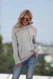 Solid Color Kangaroo Pocket Hooded Sweater