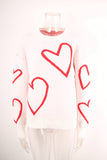 Valentines Day Color Contrast Heart Pullover Sweater