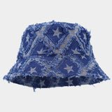 SUN PROTECTION RAW EDGE DENIM BUCKET HAT_CWAH1629