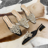 NEW STYLE THICK HEEL PEARL DECORATED SLIPPERS_CWSHS0702