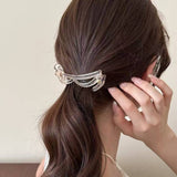 Bow Banana Hair Clip Elegant Ponytail Holder_Cwaha07559