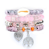 BOHEMIAN SHELL CREATIVE GLASS BEAD BRACELET_CWASC0697