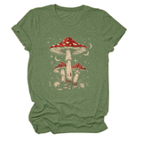 PLAYFUL RED MUSHROOM PRINT WOMENS BASE TEE_CWTTS1510