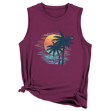 Trendy Loose Fit Coconut Tree Vest For Women
