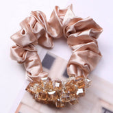ELEGANT CRYSTAL SCRUNCHIE FASHION HAIR TIE_CWAHA6863