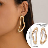 Wrinkled Exaggerated Irregular Teardrop Earrings_Cwaje1813
