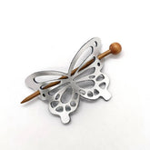 METALLIC LEATHER VINTAGE BUTTERFLY HAIRPIN_CWAHA6386