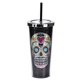 DOUBLE LAYER STRAW SKULL WATER CUP_CWMM0983