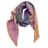 STRIPED FUZZY SHAWL THICK WINTER WRAP FOR WOMEN_CWASC0120